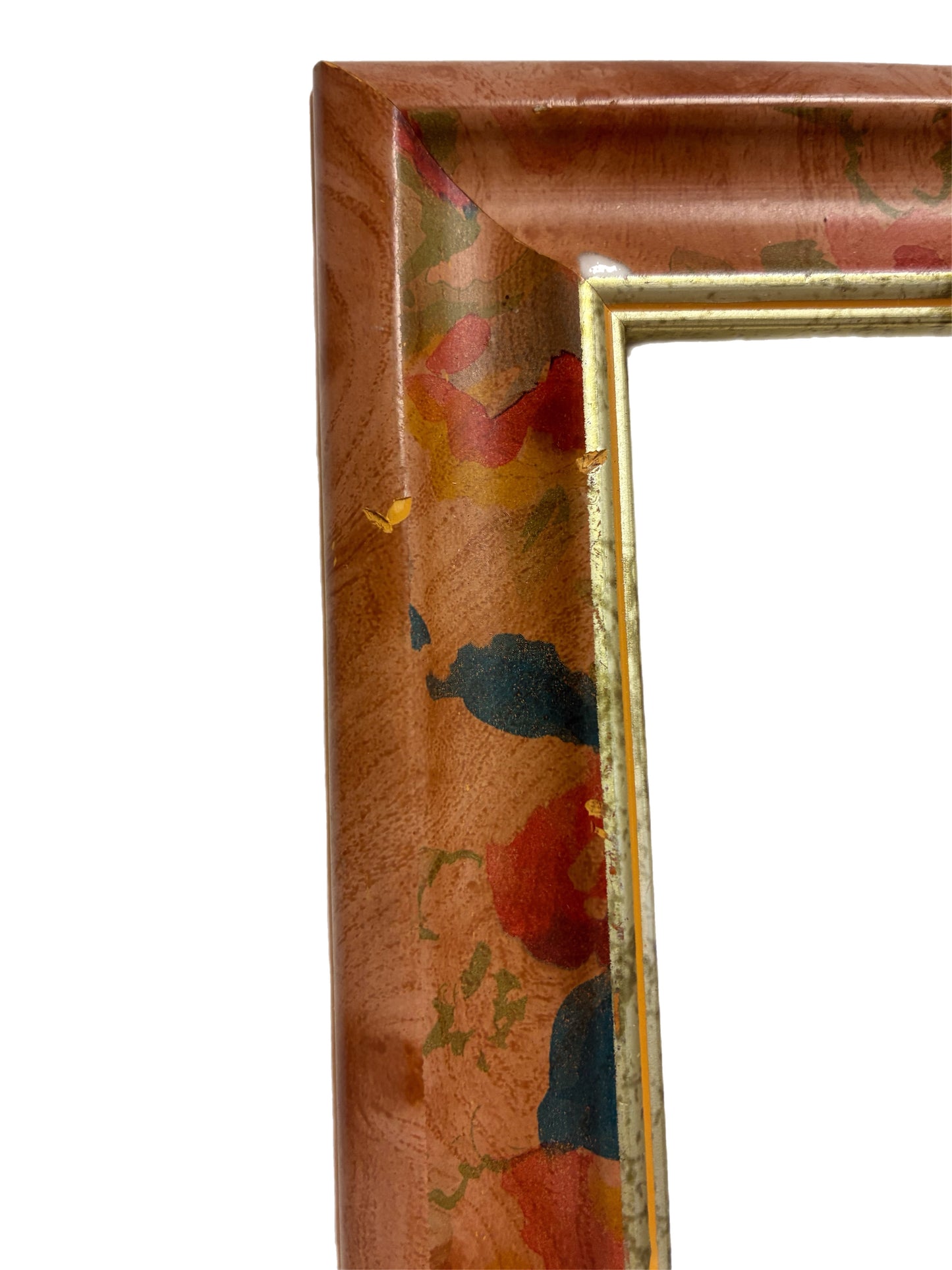 Vintage Wooden Picture Frame with Floral Design