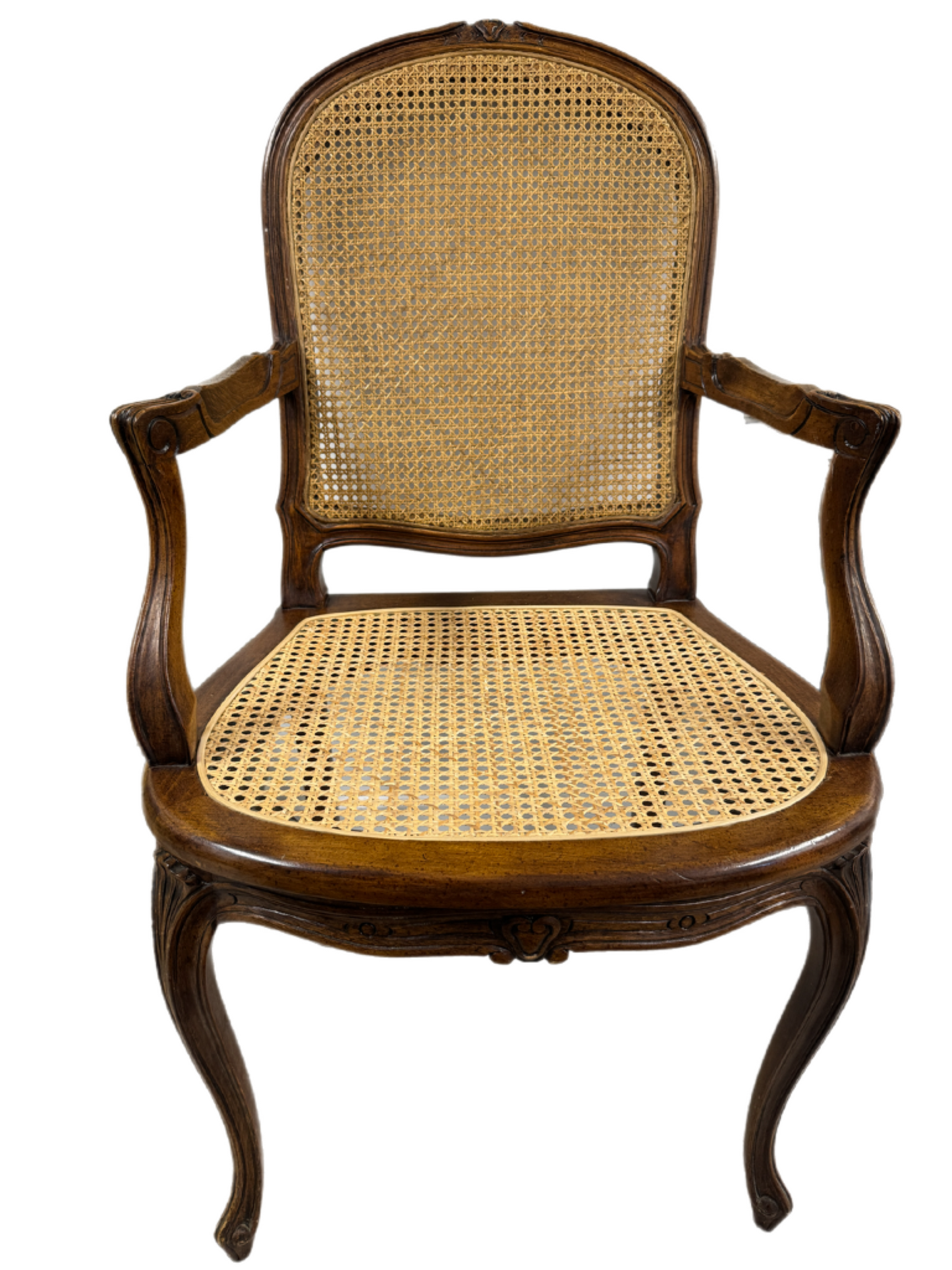 Vintage Louis XV Style Cane Back Chair