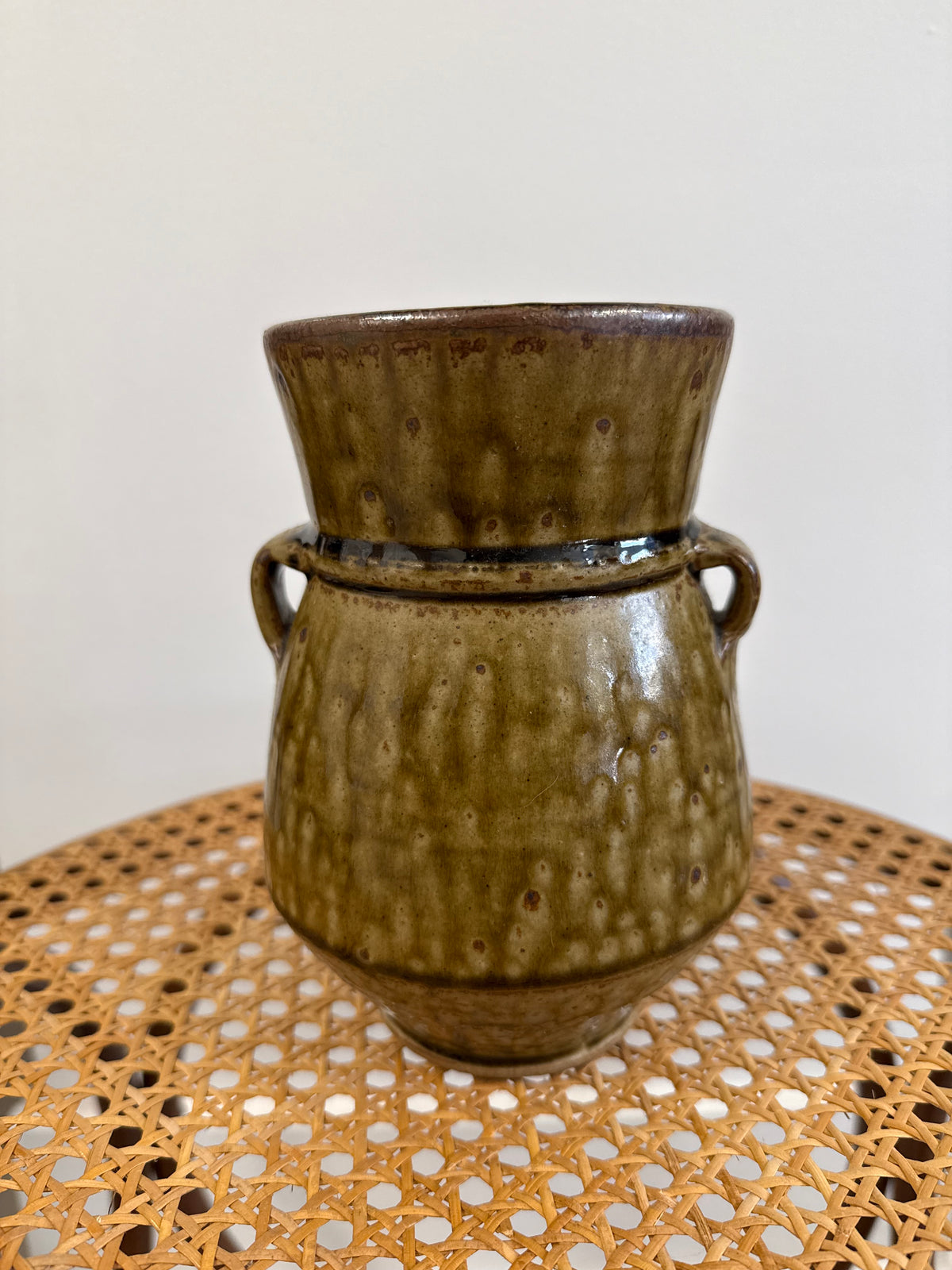 Glazed pottery vase