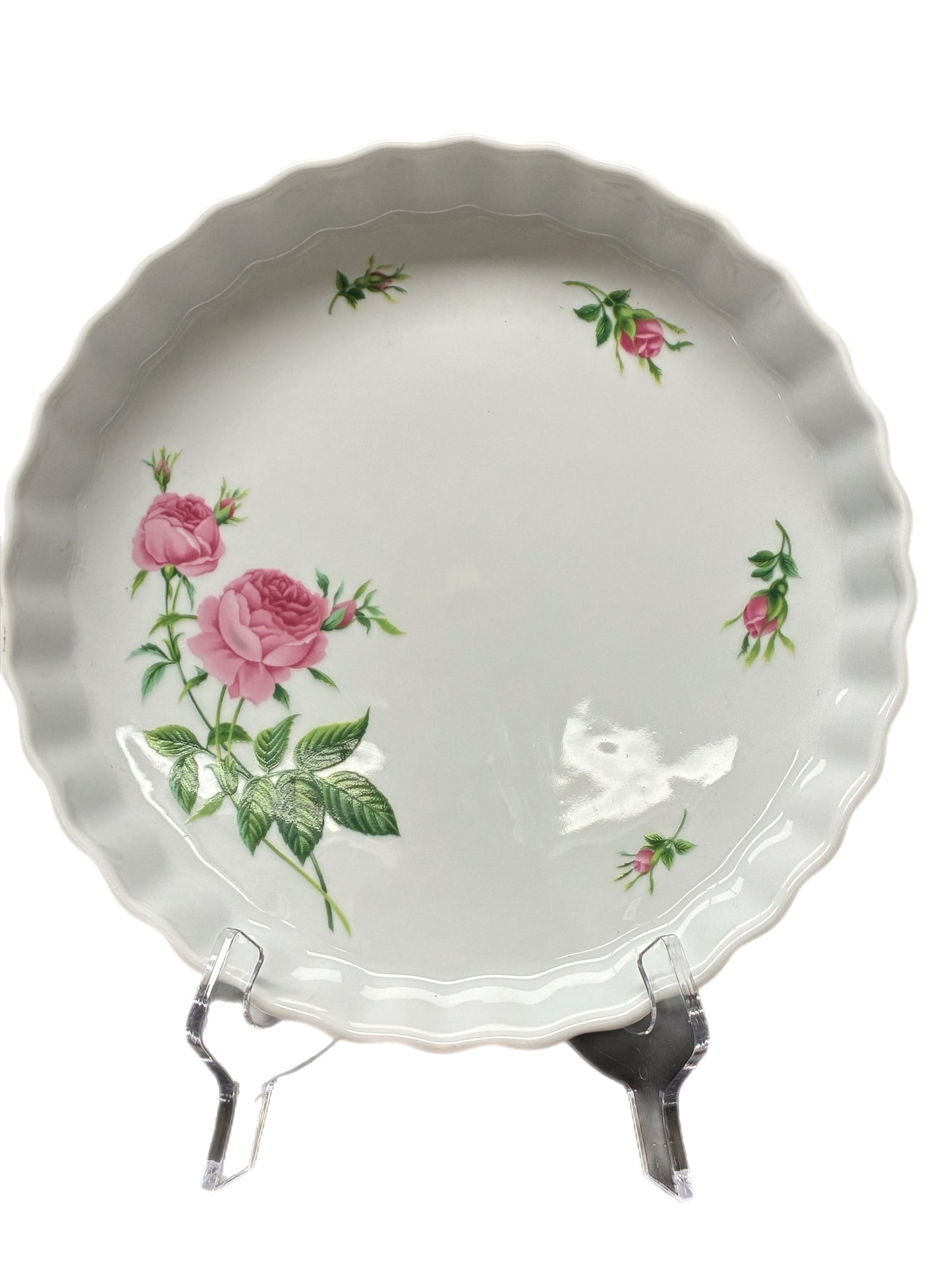 Christineholm Porcelain Rose Quiche Dish