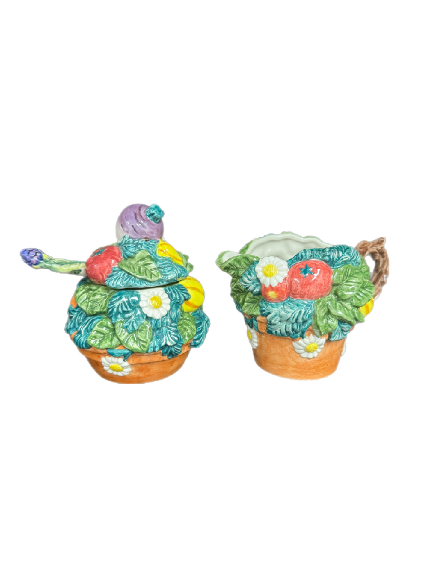 Fitz & Floyd Coq Du Village Cream and Sugar Set