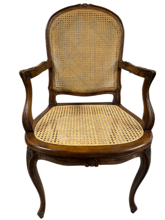 Vintage Louis XV Style Cane Back Chair