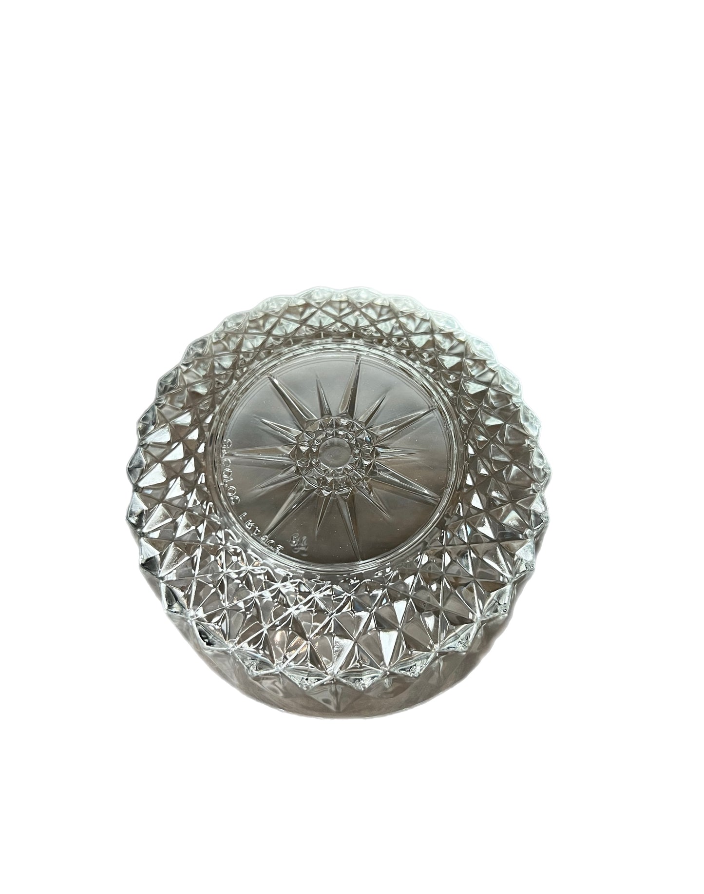 Arcoroc France Star Sun Burst Cut Crystal Dessert Bowl