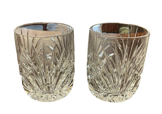 Gorham Crystal Rosewood Double Old Fashioned Glass - Pair