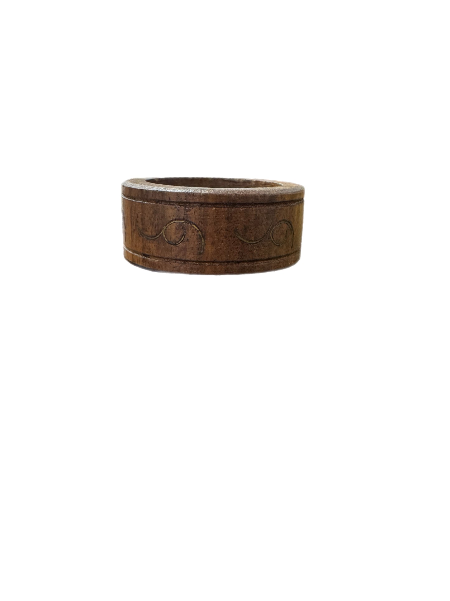 Wooden MCM Hand Carved Napkin Rings