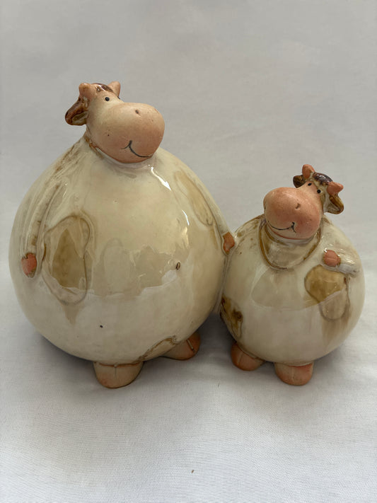 Ceramic Mom and Baby Figurine