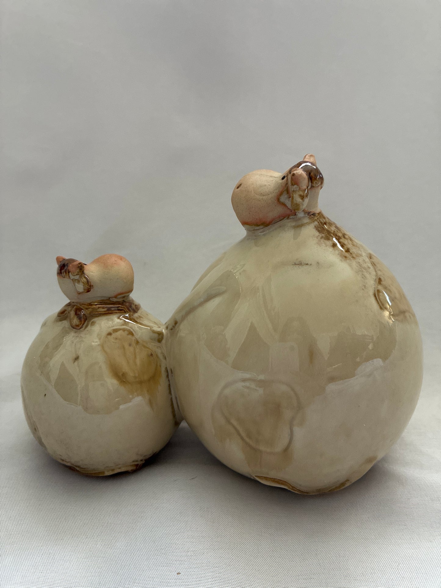 Ceramic Mom and Baby Figurine