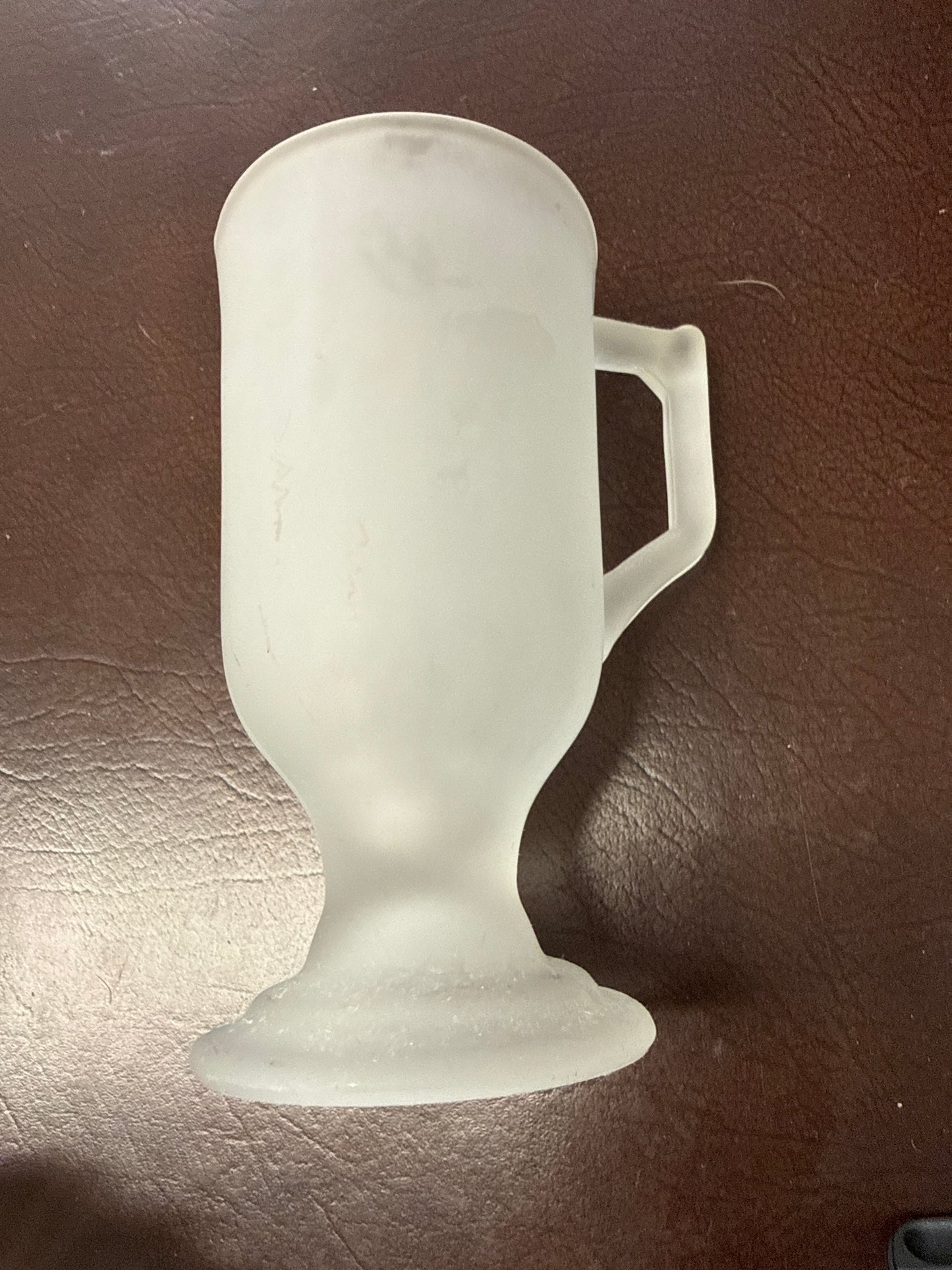 Indiana Glass Frosted Pedestal Mug