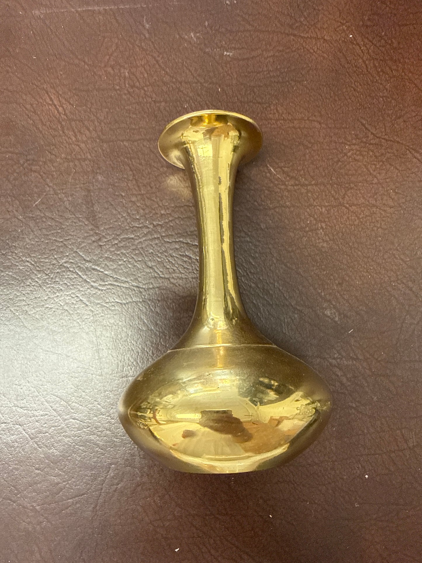 Vintage brass bud vase
