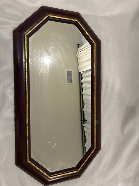 Vintage Octagon Mirror w/ Gold Detail