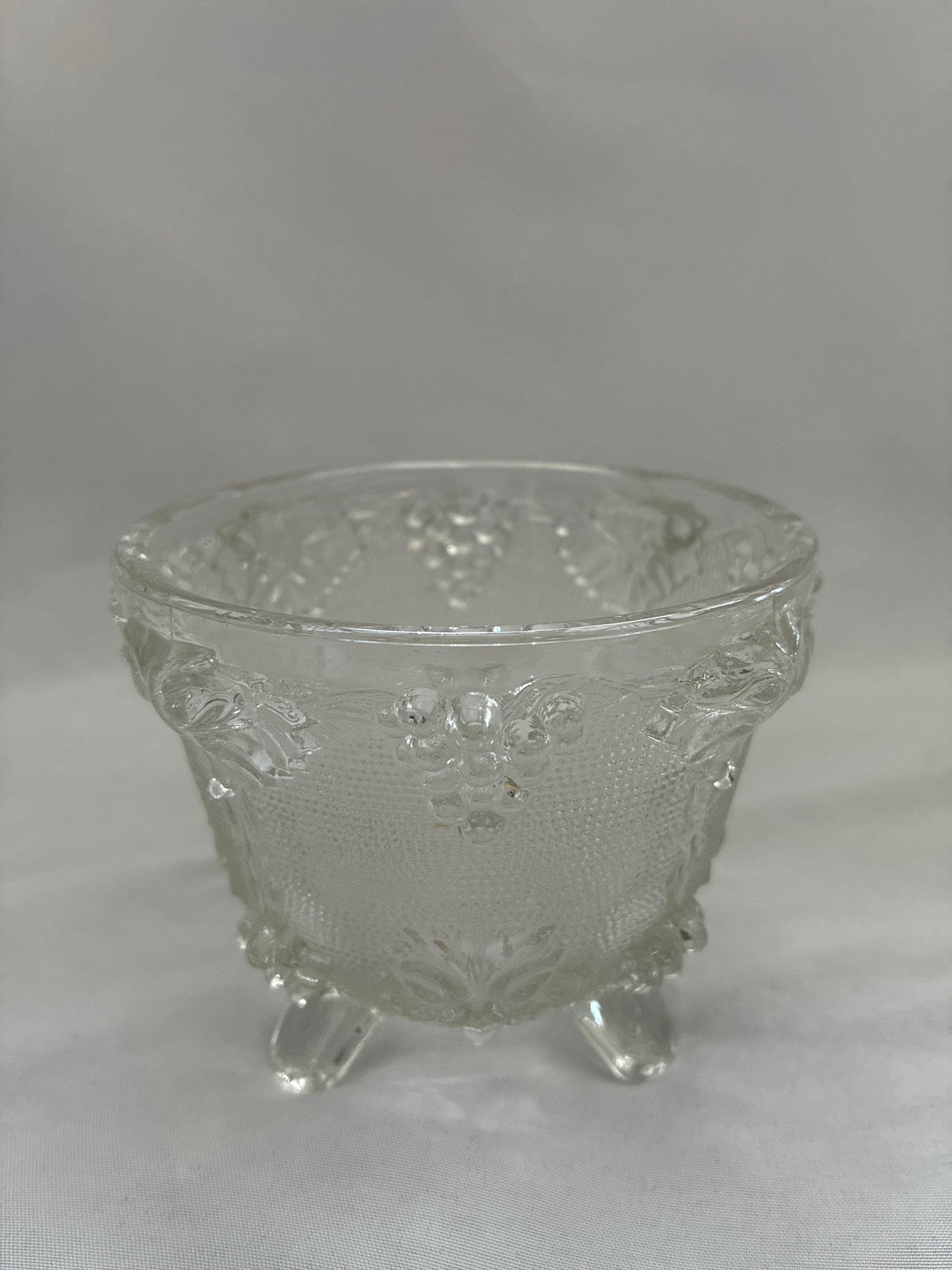 Vintage Jeanette Glass “Grape and Vine” Candy Fish